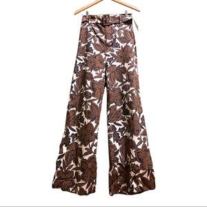 Zara wide leg high waisted floral pants size small